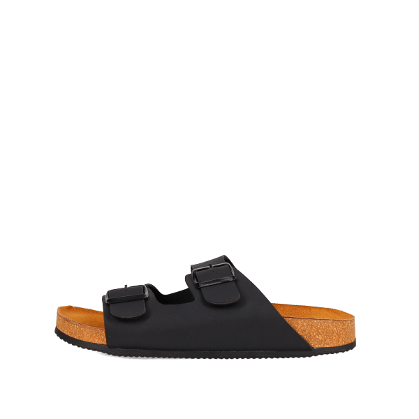 EASY WALK ΜΑΥΡΟ FOOTBED ΜΑΛΑΚΟ ΚΑΙ ΕΥΚΑΜΠΤΟ ΣΑΝΔΑΛΙ ΔΕΡΜΑΤΙΝΟ