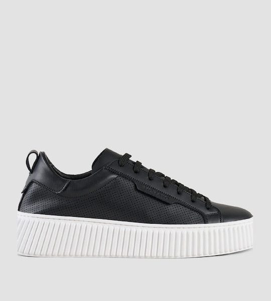 GREENSTEP ΜΑΥΡΟ ΔΕΡΜΑΤΙΝΟ SNEAKER ΜΕ SOFT FOAM ΠΑΤΟ