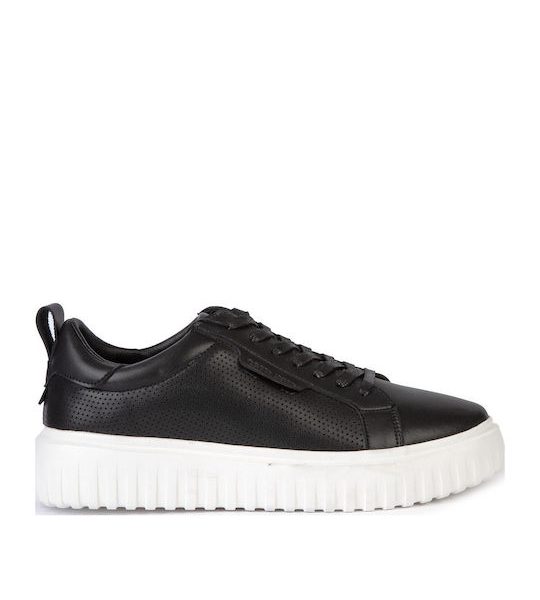 GREENSTEP ΜΑΥΡΟ ΔΕΡΜΑΤΙΝΟ SNEAKER ΜΕ SOFT FOAM ΠΑΤΟ