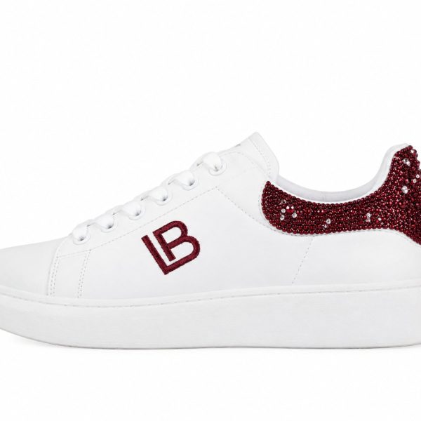 LAURA BIAGIOTTI ΛΕΥΚΟ SNEAKER ΜΕ ΜΠΟΡΝΤΟ STRASS