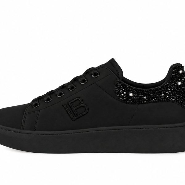 LAURA BIAGIOTTI ΜΑΥΡΟ SNEAKER ΜΕ ΜΑΥΡΑ STRASS